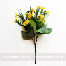 искусственные цветы букет фиалок с добавкой пластик цвета желтый 1