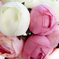 искусственные цветы букет камелий цвета белый с розовым 19