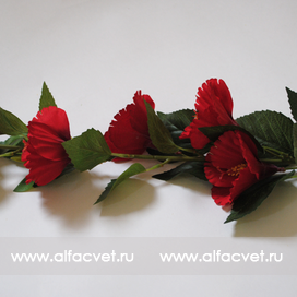 искусственные цветы китайская роза цвета красный 4