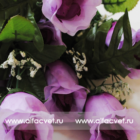 искусственные цветы розы цвета сиреневый с фиолетовым 52