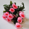 искусственные цветы розы цвета розовый с малиновым 53
