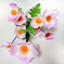 искусственные цветы ветка мака цвета розовый с белым 14