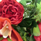 искусственные цветы букет пионов с орхидеями цвета красный 4