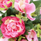 искусственные цветы букет пионов с орхидеями цвета темно-розовый с розовым 45