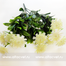 искусственные цветы букет пластиковый хризантемы цвета белый 6