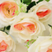 искусственные цветы букет роз цвета оранжевый с белым 16