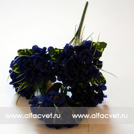 искусственные цветы фиалка цвета синий 12