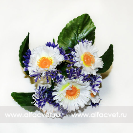 искусственные цветы фиалка-маргаритка цвета белый 6