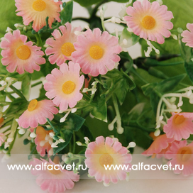 искусственные цветы фиалка-ромашка цвета светло-розовый 9