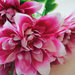 искусственные цветы георгины цвета фиолетовый с белым 15