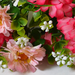 искусственные цветы герберы с добавкой пластика цвета розовый с белым 14