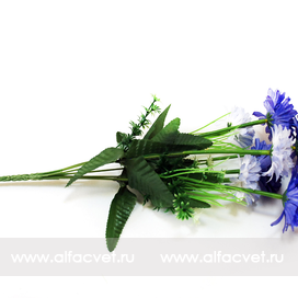 искусственные цветы букет гербер цвета синий 12