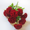 искусственные цветы букет гвоздик бархатных цвета красный 4