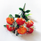 искусственные цветы букет гвоздик с добавкой кашка цвета желтый с оранжевым 17
