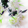 искусственные цветы букет гвоздик с добавкой осока цвета белый 6