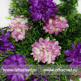 искусственные цветы гвоздики цвета фиолетовый с сиреневым 50