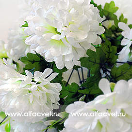искусственные цветы букет хризантем цвета белый 6