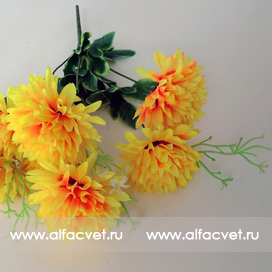 искусственные цветы букет хризантем цвета желтый 1