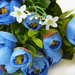 искусственные цветы камелия цвета синий 12