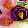 искусственные цветы камелия цвета фиолетовый с малиновым 22