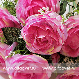 искусственные цветы букет камелий цвета светло-розовый, малиновый, фиолетовый 47
