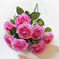 искусственные цветы букет камелий цвета светло-розовый, малиновый, фиолетовый 47