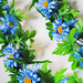 искусственные цветы цепь лиана с ромашками цвета синий 12
