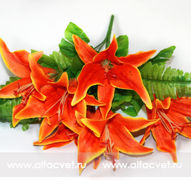 искусственные цветы лилии цвета оранжевый 2