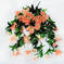 искусственные цветы лилия висячая цвета оранжевый с белым 16