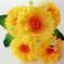 искусственные цветы букет маргаритка-фиалка с добавкой цвета желтый 1