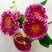 искусственные цветы букет маргаритка-фиалка с добавкой цвета темно-розовый 10