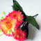 искусственные цветы букет маргаритка-фиалка с добавкой цвета желтый с розовым 18