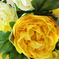 искусственные цветы букет пионов цвета белый с желтым 13