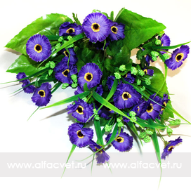 искусственные цветы ромашки цвета фиолетовый 7