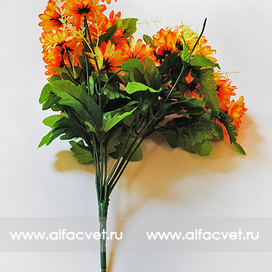 искусственные цветы букет ромашек цвета желтый с оранжевым 17