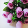 искусственные цветы букет роз цвета фиолетовый и темно-фиолетовый 27