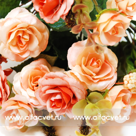 искусственные цветы розы цвета кремовый 24