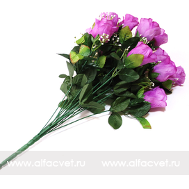 искусственные цветы букет роз цвета фиолетовый 7