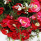 искусственные цветы букет роз цвета красный с розовым 42
