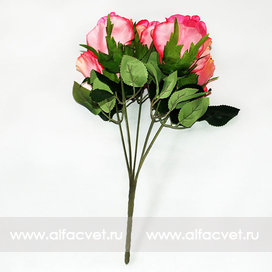 искусственные цветы букет роз цвета малиновый 11