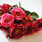 искусственные цветы розы цвета темно-розовый 10