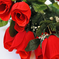 искусственные цветы букет роз с бархатными бутонами цвета красный 4