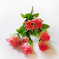 искусственные цветы букет роз с бутонами с добавкой осока цвета розовый с белым 14