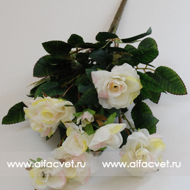 искусственные цветы маленькие розы цвета белый с желтым 13