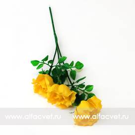 искусственные цветы розы пластмассовые цвета желтый 1
