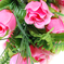 искусственные цветы розы с ромашкой и папоротником цвета розовый 5