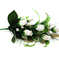 искусственные цветы розы с ромашкой и папоротником цвета белый 6