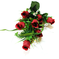 искусственные цветы розы с ромашкой и папоротником цвета бордовый 61