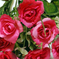 искусственные цветы букет роз с добавкой осока цвета малиновый 11
