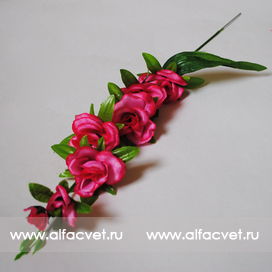 искусственные цветы ветки роз цвета малиновый 11